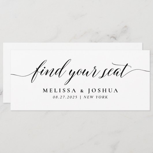 Bewerkbaar Zoek uw Seat Chart Kaart (Voorkant / Achterkant)