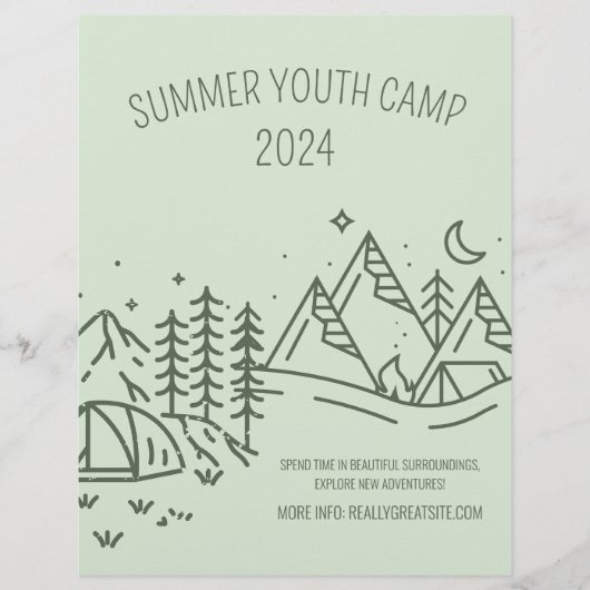 Bewerkbaar Zomer Leuk Kamp, Jeugd Zomer Camp Flyer (Voorkant)