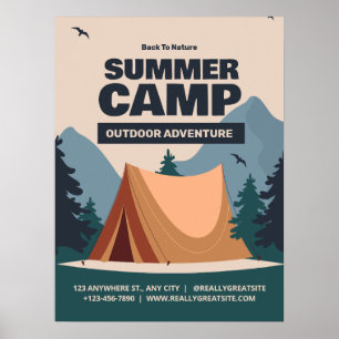 Bewerkbaar Zomerpretkamp, Terug Naar De Natuur Kam Poster