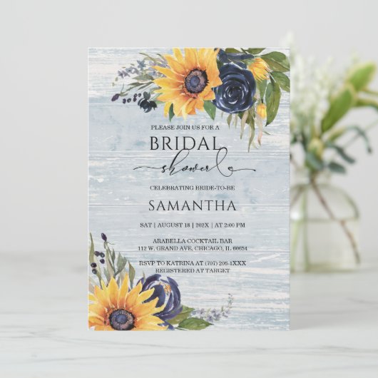 Bewerkbaar Zonnebloem Vrijgezellenfeest Kaart (Staand voorkant)