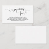 Bewerkbaar zwart script, huwelijksreis fonds informatiekaartje (Voorkant / Achterkant)