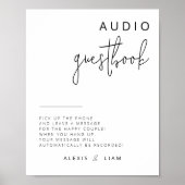 Bewerkbaar zwart-wit bruiloft gastenboek teken poster (Voorkant)