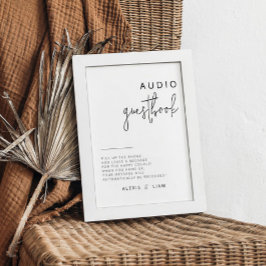 Bewerkbaar zwart-wit bruiloft gastenboek teken poster