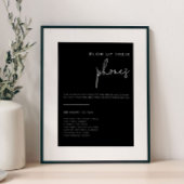 Bewerkbaar zwart-wit bruiloft herdenkingsbord poster