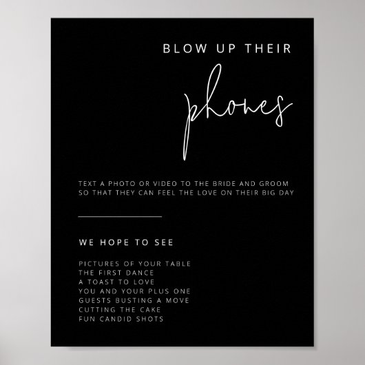 Bewerkbaar zwart-wit bruiloft herdenkingsbord poster (Voorkant)