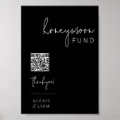 Bewerkbaar zwart-wit bruiloft huwelijksreis teken poster (Voorkant)