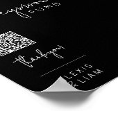 Bewerkbaar zwart-wit bruiloft huwelijksreis teken poster (Hoek)