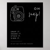 Bewerkbaar Zwart-wit Trouwcamerateken Poster (Voorkant)