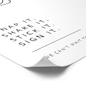 Bewerkbaar Zwart-wit Trouwcamerateken Poster (Hoek)