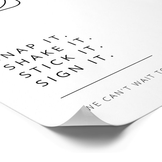 Bewerkbaar Zwart-wit Trouwcamerateken Poster (Hoek)