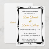 Bewerkbaar zwart-wit vlinderframe kaart (Voorkant / Achterkant)