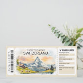 Bewerkbaar Zwitserland Vliegticket, Zwitserland Kaart (Staand voorkant)