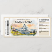 Bewerkbaar Zwitserland Vliegticket, Zwitserland Kaart (Voorkant / Achterkant)
