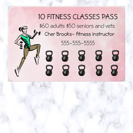 Bewerkbare 10 Fitness Classes Pass Kortingskaartje