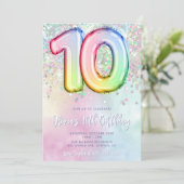 Bewerkbare 10e Verjaardag Uitnodiging Sjabloon Rai (Staand voorkant)