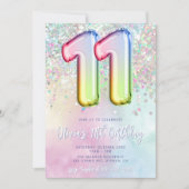 Bewerkbare 11e Verjaardag Uitnodiging Sjabloon Rai (Voorkant)