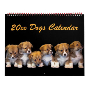 Bewerkbare 20xx honden kalender