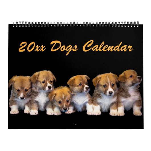 Bewerkbare 20xx honden kalender (Hoes)