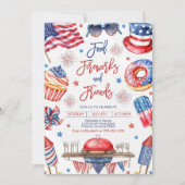 Bewerkbare 4th of July BBQ Invitation Sjabloon, 4t Kaart (Voorkant)