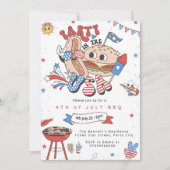 Bewerkbare 4th of July BBQ Invitation Sjabloon Ret Kaart (Voorkant)