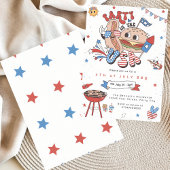 Bewerkbare 4th of July BBQ Invitation Sjabloon Ret Kaart