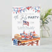 Bewerkbare 4th of July Party Zomer Picknick BBQ Pa Kaart (Staand voorkant)