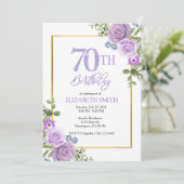 Bewerkbare 70e Verjaardagsfeestuitnodiging Sjabloo Kaart (Staand voorkant)
