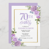 Bewerkbare 70e Verjaardagsfeestuitnodiging Sjabloo Kaart (Voorkant / Achterkant)