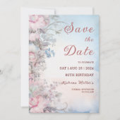 Bewerkbare 80e verjaardag Bewaar de datum Kaart (Voorkant)