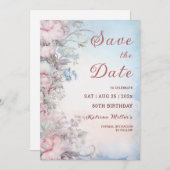 Bewerkbare 80e verjaardag Bewaar de datum Kaart (Voorkant / Achterkant)