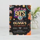 Bewerkbare 90s verjaardagsfeestje uitnodiging Teru (Staand voorkant)