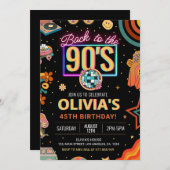 Bewerkbare 90s verjaardagsfeestje uitnodiging Teru (Voorkant / Achterkant)