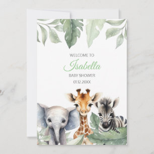 Bewerkbare A Little Wild One Baby Shower uitnodigi Kaart