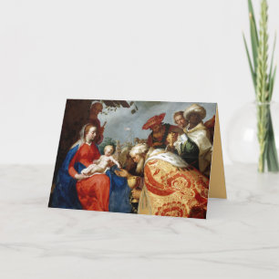 Bewerkbare Aanbidding van de Magische Kerst Kaart