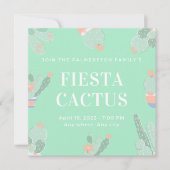 Bewerkbare Aangepaste Fiesta Cactus Succulent Kaart (Voorkant)