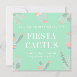 Bewerkbare Aangepaste Fiesta Cactus Succulent Kaart