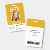 Bewerkbare aangepaste fotobadge voor werknemers badge (Voor- en achterkant)