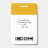 Bewerkbare aangepaste fotobadge voor werknemers badge (Achterkant)
