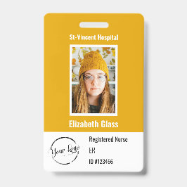 Bewerkbare aangepaste fotobadge voor werknemers badge