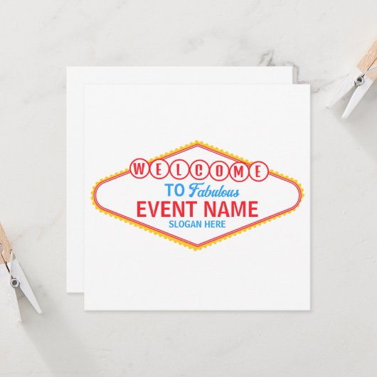 Bewerkbare Aangepaste Welkom bij Las Vegas Sign Sj Kaart (Voorkant / Achterkant in situ)