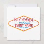 Bewerkbare Aangepaste Welkom bij Las Vegas Sign Sj Kaart (Voorkant)