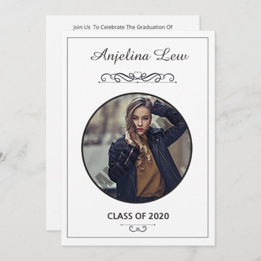 Bewerkbare aankondiging en uitnodiging van Afstude (Voorkant / Achterkant)