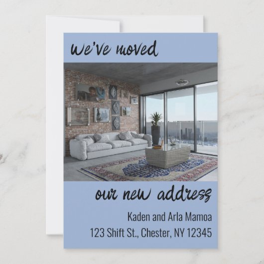 Bewerkbare aankondiging wijziging fotoadres (Voorkant)