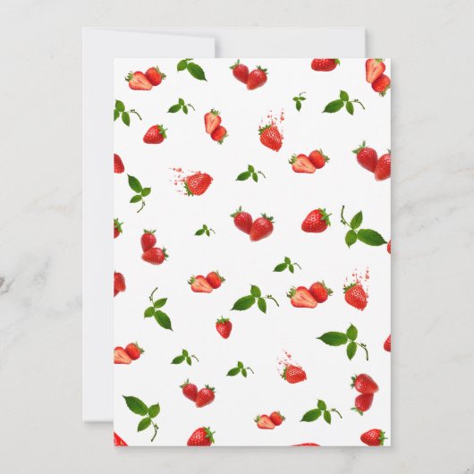 Bewerkbare aardbei 1e verjaardagsuitnodiging kaart (Achterkant)