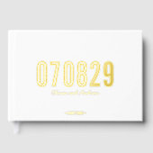 Bewerkbare Achtergrond Kleur Datum Vet Modern Wedd Gastenboek (Voorkant)