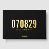 Bewerkbare Achtergrond Kleur Datum Vet Modern Wedd Gastenboek (Voorkant)