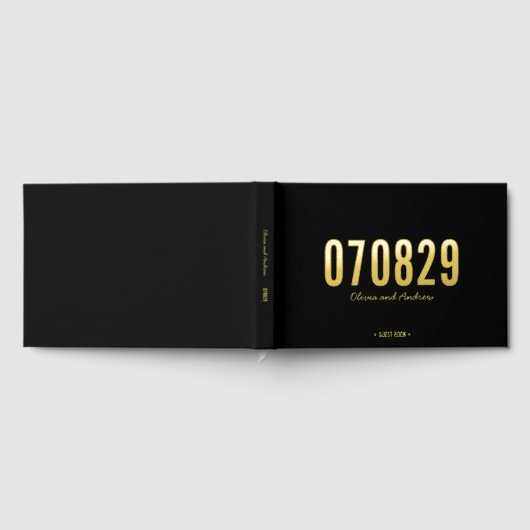 Bewerkbare Achtergrond Kleur Datum Vet Modern Wedd Gastenboek (Volledig)