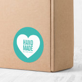 Bewerkbare Achtergrond Kleur Handmade Modern Heart Ronde Sticker