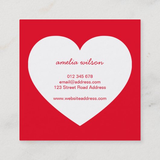 Bewerkbare achtergrond kleur Modern gemaakt met li Vierkante Visitekaartje (Achterkant)