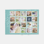 Bewerkbare achtergrond Kleurmonogram Fotocollage Fleece Deken (Voorkant (Horizontaal))